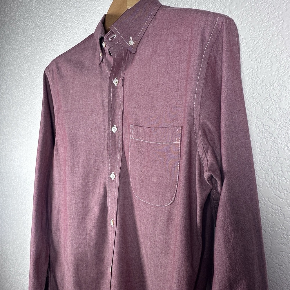 Gustin Red Selvedged Oxford Shirt 100% Cotton Made USA Large